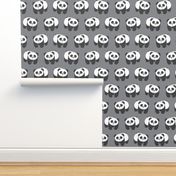 Pandas on gray