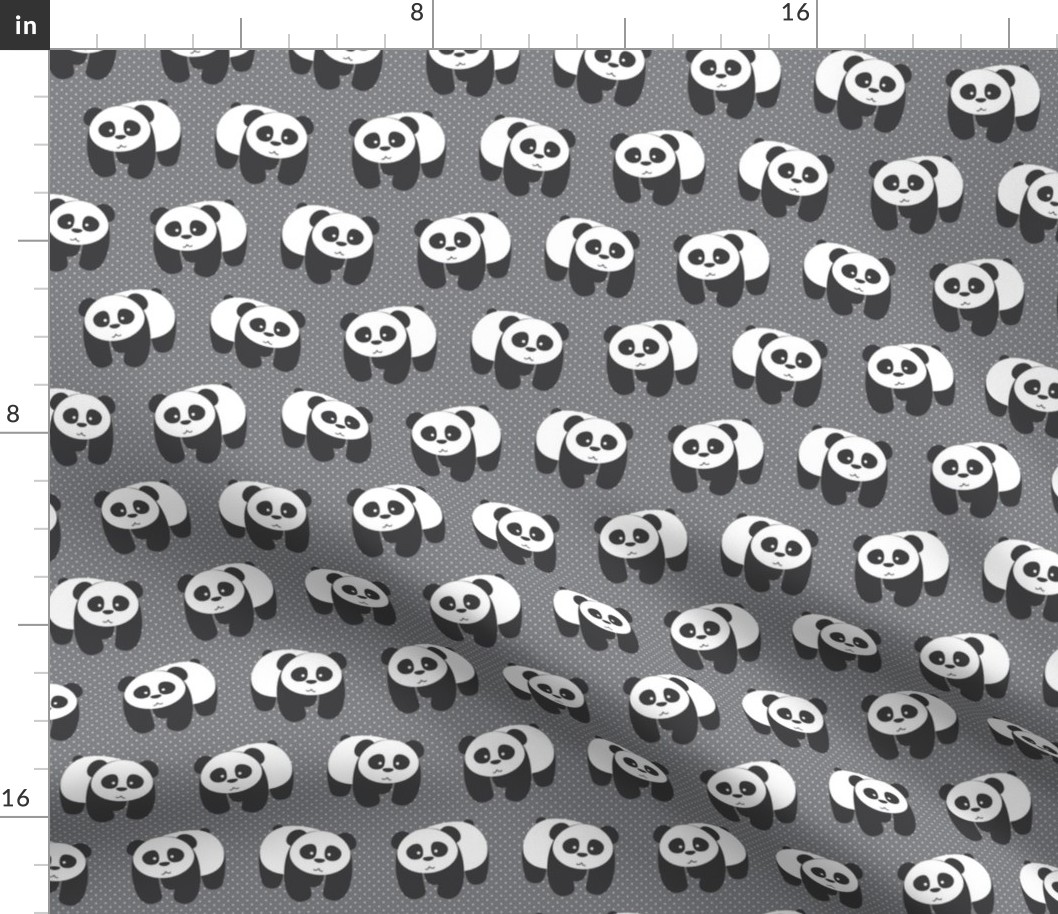 Pandas on gray