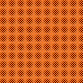 Polka Dots Black On Pumpkin Orange 1:6