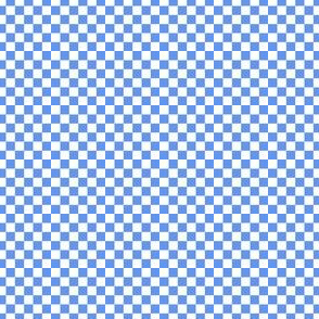 Checkerboard Large Cornflower Blue And White
