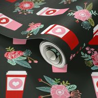 valentines coffee cups - pink and red cups