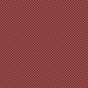 Checkerboard Medium Grey And Cherry Red