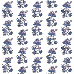 Mughal Flower Indian Block Print Blue 27295058 Vector Art at Vecteezy