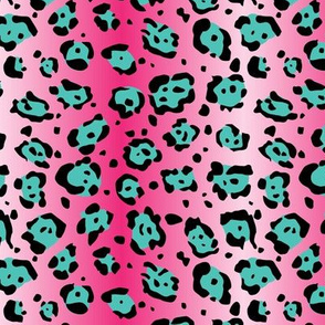 Neon Jaguar Print - Pink/Teal