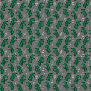 TINY dinosaurs // dino trex fabric green and grey t-rex fabric andrea lauren design 