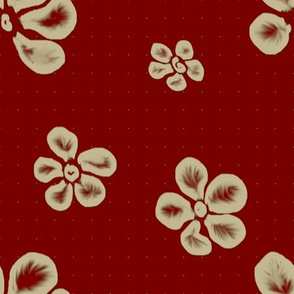 Soft Frangipani Lace on Red | Attic Enigma