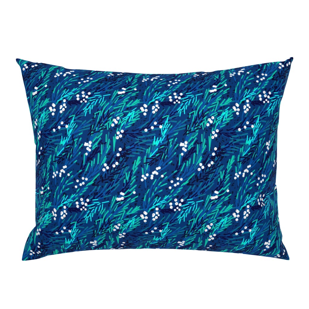 Midnight Winter  Berries | Navy Teal White