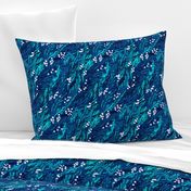 Midnight Winter  Berries | Navy Teal White