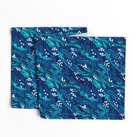 Midnight Winter  Berries | Navy Teal White