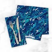 Midnight Winter  Berries | Navy Teal White