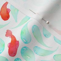 Hand Painted Koi Pattern- Watercolor Fish