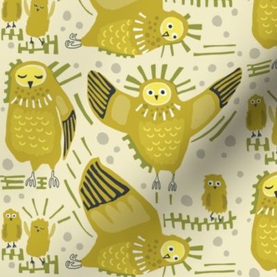 Owls_1 in yarrow + lemon