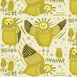 Owls_1 in yarrow + lemon