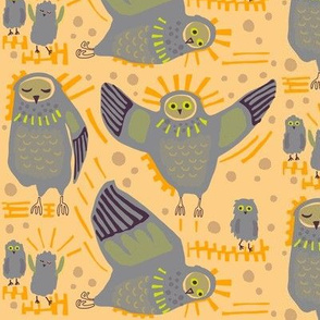 Owls_2 in apricot + dust