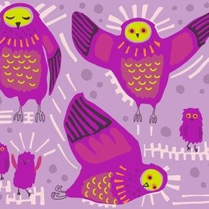 Owls_3 in currant + orchid