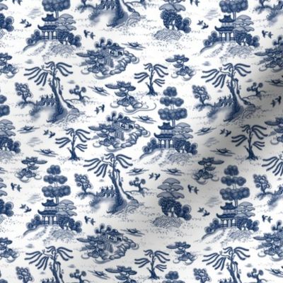 Mini Blue Willow Toile