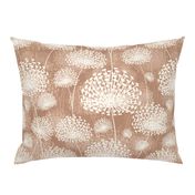 vintage Dandelions pastel brown