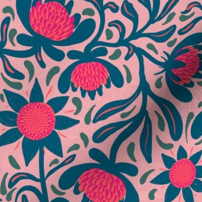 Waratah-Dark pink background