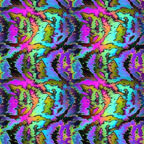 ANIMAL FUR STRIPES TIGER RAINBOW PSYCHEDELIC BRIGHT 2 FUCHSIA PURPLE AQUA