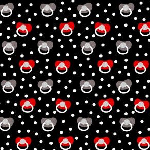 Pacis and Dots in Black, Red, and Grey