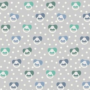 Pacis and Dots in Grey, Blue, and Green