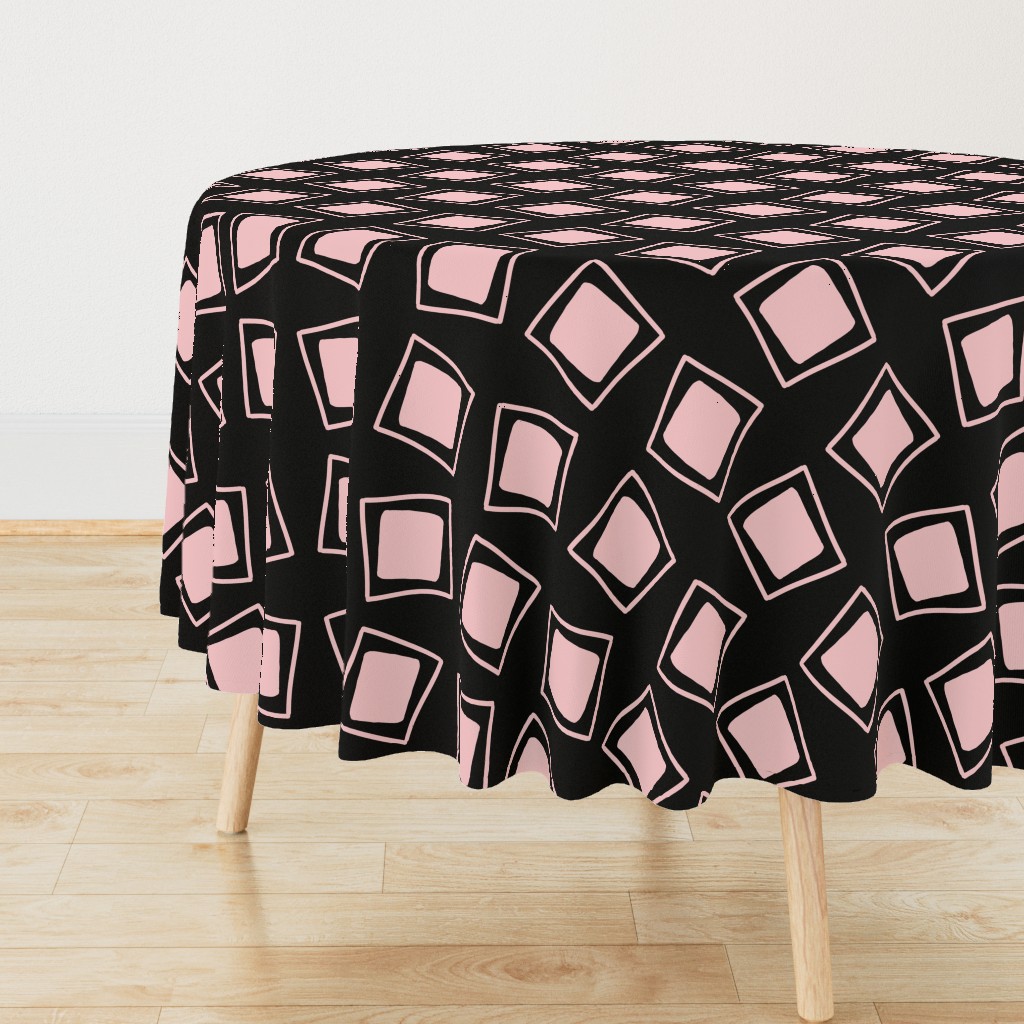 Funky Bold Squares // Black & Baby Pink