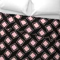 Funky Bold Squares // Black & Baby Pink