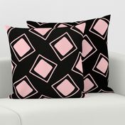 Funky Bold Squares // Black & Baby Pink