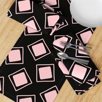 Funky Bold Squares // Black & Baby Pink