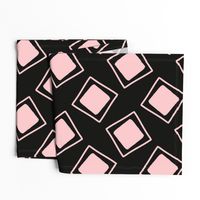 Funky Bold Squares // Black & Baby Pink