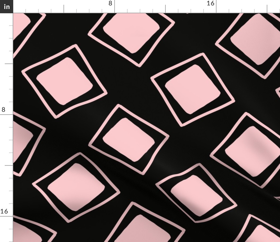 Funky Bold Squares // Black & Baby Pink