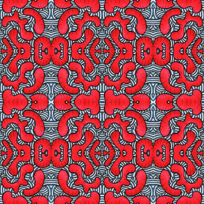 Psychedelic Surreal Red Shapes and Lines