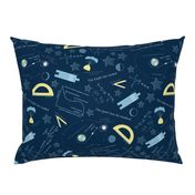 Moon math - boys blue on navy