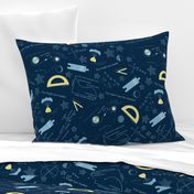 Moon math - boys blue on navy