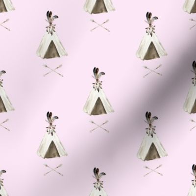 4" Floral Boho Teepee Light Pink