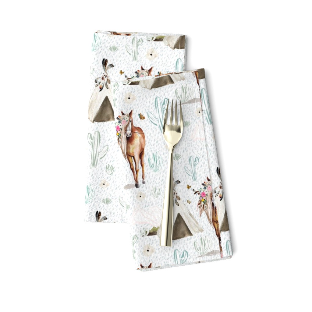 8" Spring Boho Floral Horse Rain Background