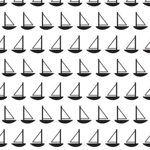 Little Sailboats (Black and White)