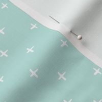 White Crosses (crystal blue) Coordinate for Sloth patchwork fabric, Design MM