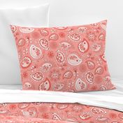 Hedgehog Paisley Living Coral