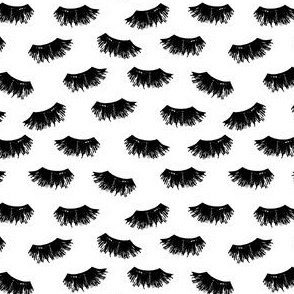 lashes fabric - makeup fabric, women fabric, painted fabric, black and white