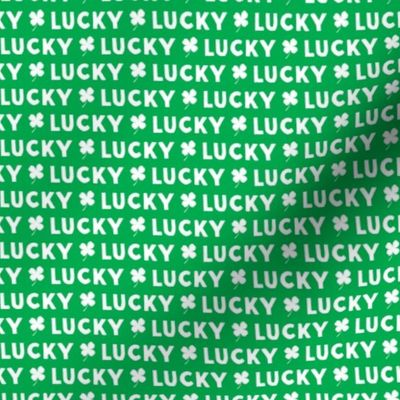 (small scale) LUCKY - light green - st patricks day Clover Irish C19BS