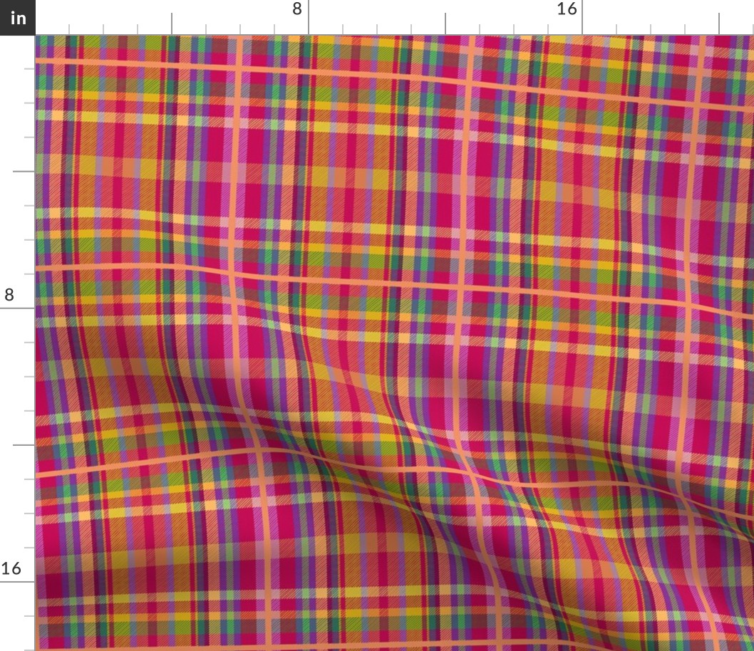 Tartan #4 - pink, yellow, green