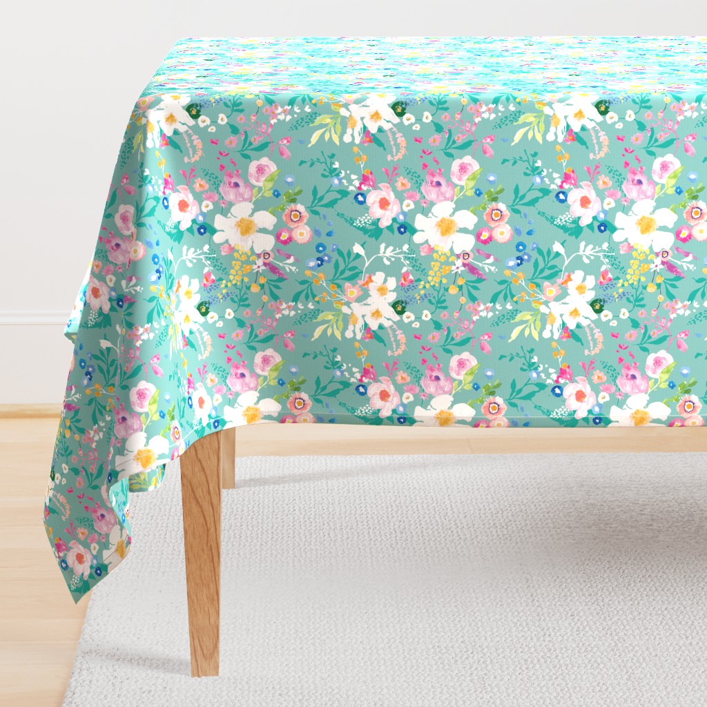 Portobello Floral (aqua) MED 