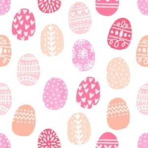 painted easter eggs fabric - easter fabric, eggs fabric, pastel easter egg fabric, pastel fabric,  easter eggs fabric - pinks