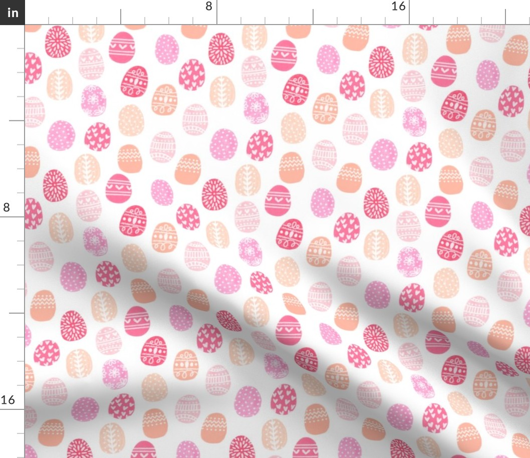 painted easter eggs fabric - easter fabric, eggs fabric, pastel easter egg fabric, pastel fabric,  easter eggs fabric - pinks