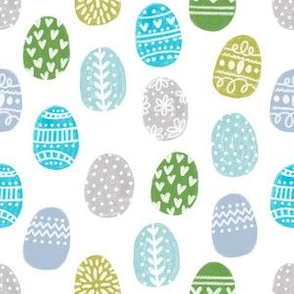 painted easter eggs fabric - easter fabric, eggs fabric, pastel easter egg fabric, pastel fabric,  easter eggs fabric - boys green and blue