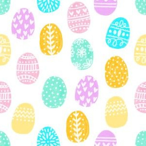 painted easter eggs fabric - easter fabric, eggs fabric, pastel easter egg fabric, pastel fabric,  easter eggs fabric - multi