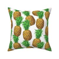 Sunny pineapples (white background version)