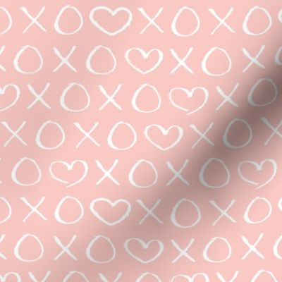 xoxo love hearts hugs and kisses print for lovers wedding and sweet valentine romance soft pink