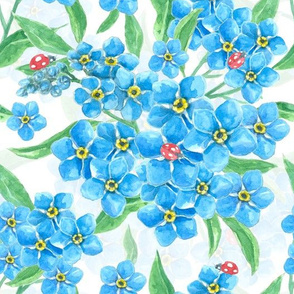 Forget me not seamless floral pattern